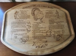 Grandmas Original Turkey Board Hardwood Cutting Board Recipes Humor Thanksgiving - Picture 1 of 5