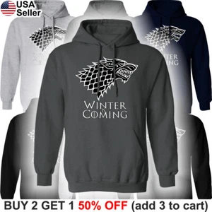 Game of Thrones Stark Hooded Sweatshirt Winter is Coming Sweater Shirt Hoodie - Picture 1 of 20