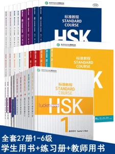 HSK Standard Course Workbook Learn Chinese Textbook Book Level 1-6 Set Bilingual - Imagen 1 de 18