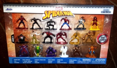 18pc Marvel Spider-Man Nano Metalfigs: Silk/Carnage/Mysterio/Spider-Man/Phage/+ - Image 1 of 4
