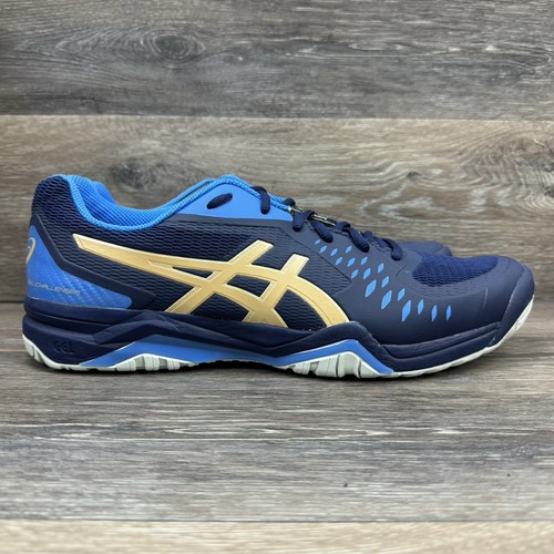Scarpe da tennis Asics Gel Challenger da uomo taglia 14 blu oro con pallone da sottaceto sneakers
