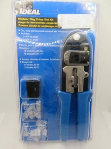 IDEAL Modular Plug Crimp Tool Kit #33-296 Sanft benutzt 5x für RJ-45 & RJ-11 Stecker - Bild 1 von 5