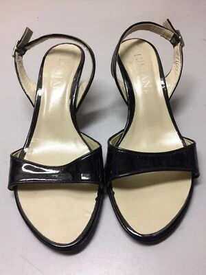 Lumiani 黑色皮革高跟鞋意大利制造 38 美国尺码 7.5 A092 — 第 1/4 张图片