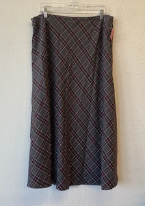 Falda Punk Y2K Vintage Gris A Cuadros Poli Croft & Barrow Talla XL - Imagen 1 de 6