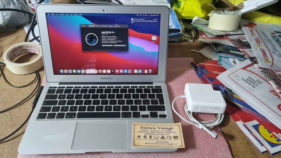 0345NN-Laptop Apple MacBook Air 2010 + Alimentatore Originale - Immagine 1 di 1