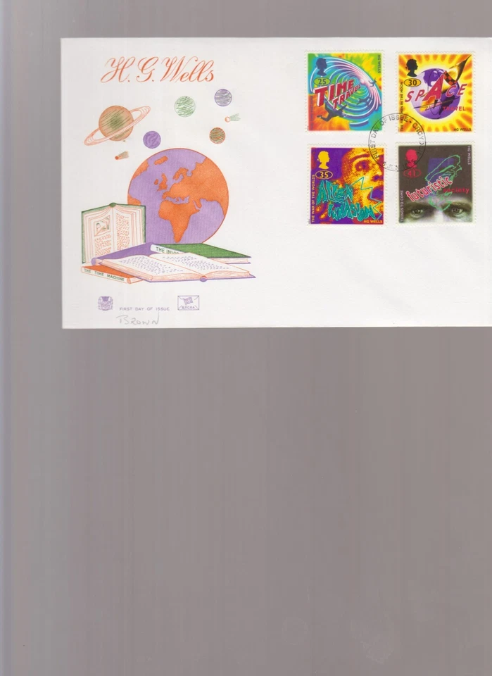 British First Day Cover Science Fiction HG Wells 6/6/1995 - Croydon (Stuart) - Image 1 of 1
