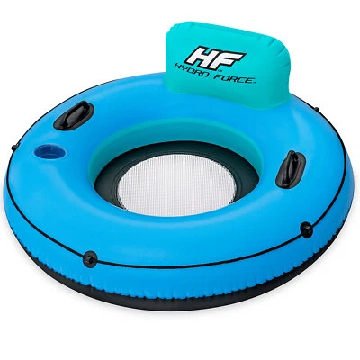INTEX Bestway Hydro-Force Schwimmring White Cap Rider mit Rückenlehne Ø 119 cm 43108