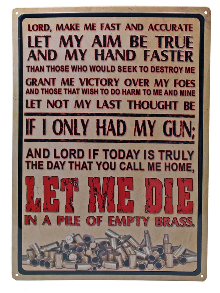 "Lord Make Me Fast and Accurate" Metal Sign ManCave Humor indoor-outdoor 17"x12" - Image 1 of 1