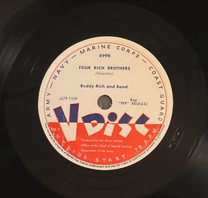 V Disc 899 BUDDY RICH and Band  FOUR RICH BROTHERS 1949 VG++ / E- - Picture 1 of 2