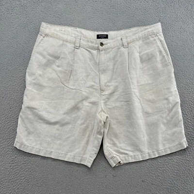 Pantalones Cortos Informales Y2K DOCKERS Caquis Mezcla de Lino Beige Chino Preppy Para Hombre Talla 42 Leer Foto 1 de 4