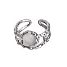Cool Versatile Irregular Design Sense Rings Moonlight Stone Diamond Inlay Ring