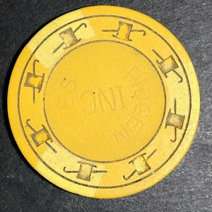 Vintage Clay Casino $1 Chip - Pidge'n Petes - (1965 -1972) Sacramento, CA - Picture 1 of 3