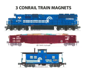 Conrail SD50, gondola e Caboose 3 magneti Andy Fletcher - Foto 1 di 1