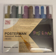 Kuretake ZIG Posterman 8 Colours 2mm Tips Waterproof Markers  Arts & Crafts