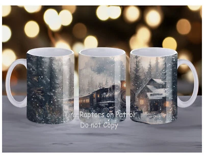 Taza de café Christmas Train theme 15 oz, ELECCIÓN, personalizada, envío GRATIS, regalos Foto 1 de 4