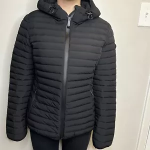 NWT BCBG MAXAZRIA Jacket Womens S Quilted Puffer Hoodie l Feather Free MSRP $298 - Picture 1 of 10