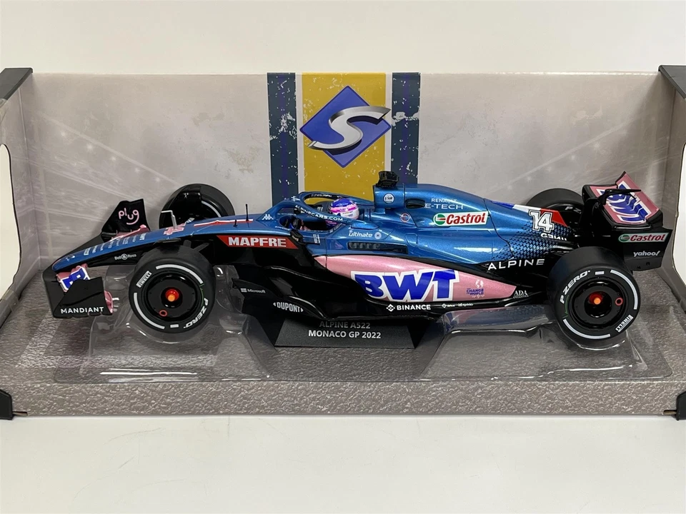 SOLIDO 1808803 MINIATURA ALPINE A522 BLU F.ALONSO MONACO GP 2022 1/18