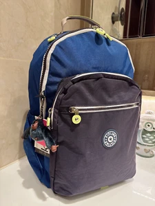 Mochila grande para portátil Kipling Seoul up 15" azul ensueño 45 cm H nueva con etiquetas - Imagen 1 de 8