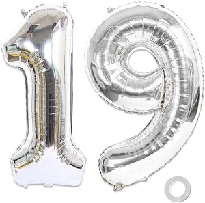 Palloncino Ceqiny 40 pollici 19° numero Mylar palloncino palloncino gigante alfabeto lamina - Foto 1 di 7