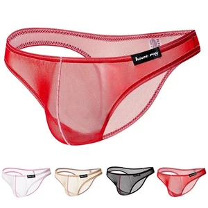 Sexy calzoncillos de malla transparente para hombre bolsa calzoncillos bikini lencería ropa interior - Imagen 1 de 25