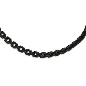 Collar de cadena de anclaje enchapado en negro de acero inoxidable de 10 mm, 20 pulgadas - Imagen 1 de 5