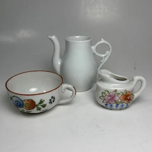 Vintage Mixed Lot 3 Miniature Creamer Teapot No Lid Teacup Crafts Replacement - Picture 1 of 4