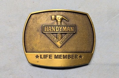 Fivela de cinto vintage 1996 Handyman Club of America Life Member - Imagem 1 de 3