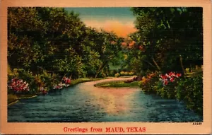 Postcard Greetings from Maud, Texas 1947 Dk - Picture 1 of 2