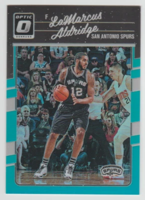 LaMARCUS ALDRIDGE Spurs 2016-17 Donruss Optic AQUA PPRIZM #115 SP #05/25 SSP - Image 1 of 2