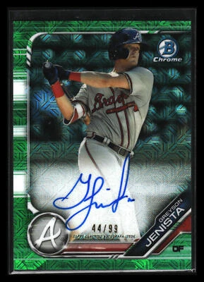 2019 Bowman Greyson Jenista BMA-GJ Mega Box Autograph Mojo Green  #44/99 - Image 1 of 2