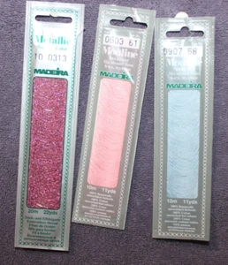 MADEIRA FLOSS lot of 3 MOULINE & METALLIC Germany NIP - Picture 1 of 1