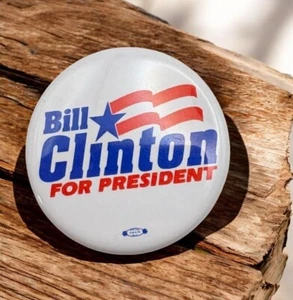 Vintage Bill Clinton For President '92 Presidential Campaign Button Election Pin - Picture 1 of 6