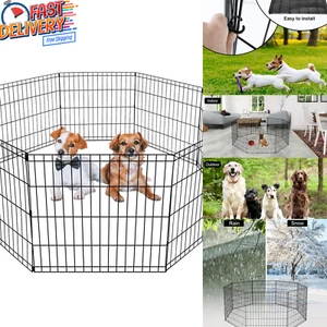 High Quality 2-36" Pet Dog Playpen 8 Panels Puppy Folding Dog Exercise Fence Pen - Picture 1 of 10
