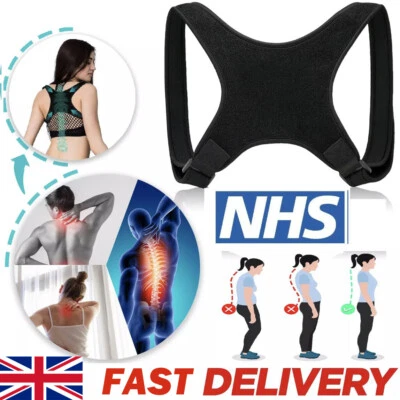 Posture Corrector Body Brace Bad Back Lumbar Shoulder Support Belt Women Men UK