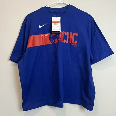 Nike Chicago Cubs Oversized Cropped Shirt Women’s Large NWT - Image 1 of 3