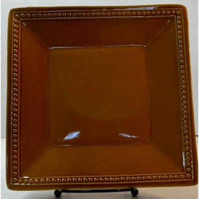 Pier 1 Imports Spice Route Ginger Salad/Desert Plate With Beaded Rim 8.5" - Image 1 of 4