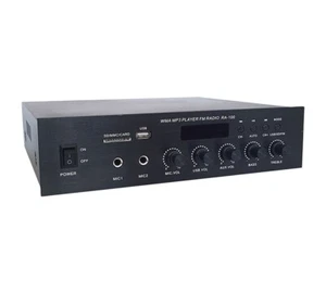 Amplificatore PA 70W 100V / 4-16 ohm Bluetooth Radio FM USB / SD - Foto 1 di 3