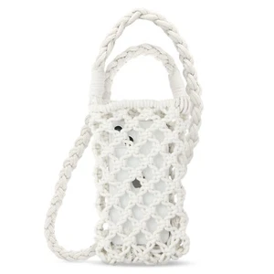 Cross-body Bag for Phones Woven Knitted TressBag Series White - Picture 1 of 5