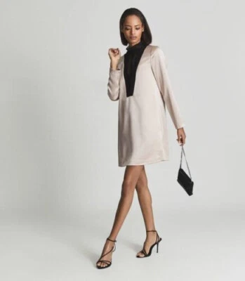 REISS  GABRIEL  Lace & Satin Blush Dress UK 6 Lined With Pockets NWT RRP £248 - image 1 of 4