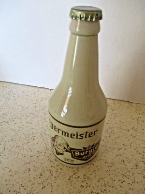 BOTELLA DE CERVEZA DE GRES "BURGIE" MARRÓN VINTAGE "LOS ANGELES", T. HAMM CO.. EN MUY BUENA CONDICIÓN Foto 1 de 4