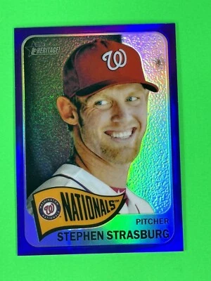 2014 Topps Heritage Chrome Refractor Stephen Strasburg THC-470 Washington Nats  - Image 1 of 4