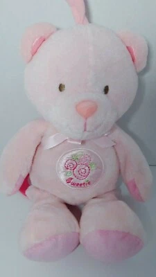 Prestige Bebé Rosa Sweetie Oso de Peluche Peluche Musical Cuna Colgante Tirar Juguete Flor Foto 1 de 4