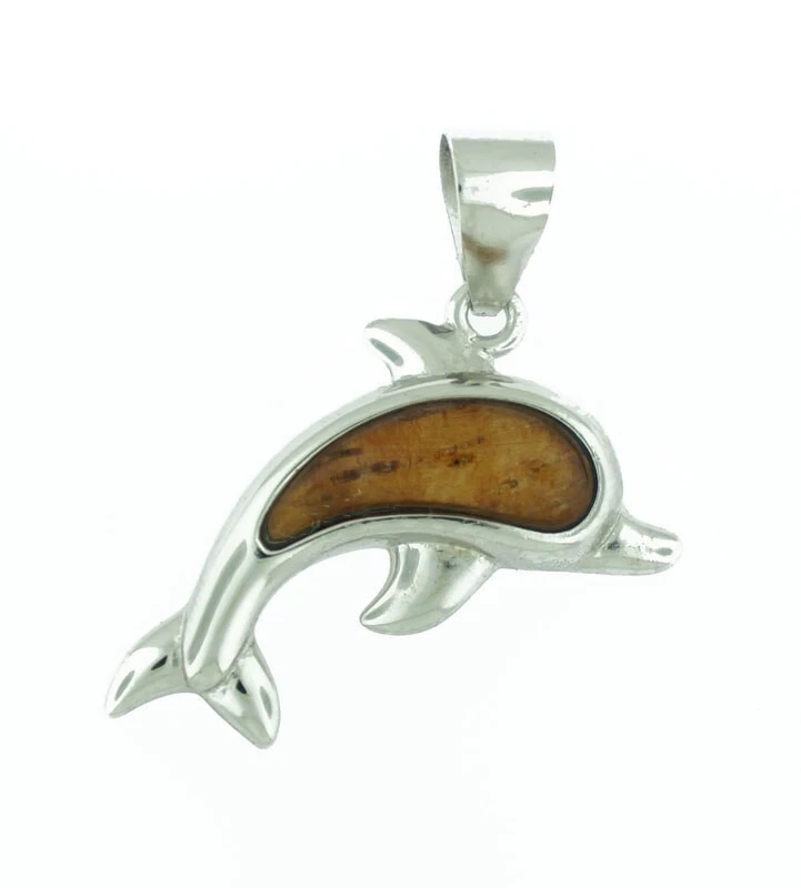 925纯银天然夏威夷可木吊坠-海豚 — 第 1/1 张图片
