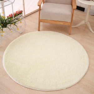Fluffy Round Rug Super Soft Floor Mats Living Room Home Floor Carpet 39/47in - Picture 1 of 16