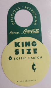 1960 Vintage Coca Cola 6 confezioni prezzo tag/appendere etichette king size/6 bottiglie cartone NOS - Foto 1 di 4