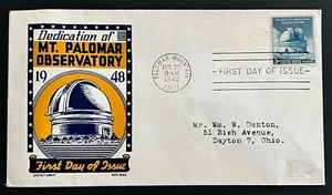 1948 PALOMAR OBSERVATORY MOUNTAIN FIRST DAY COVER FDC CACHETED COVER - Picture 1 of 2
