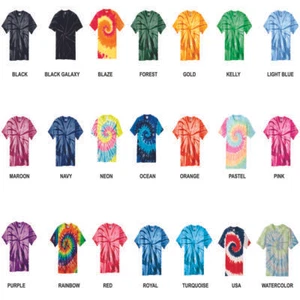 Tie Dye Mens T-Shirt Blank Tye Dyed Tee Spiral S, M, L, XL, 2X, 3X, 4X NEW - Picture 1 of 65