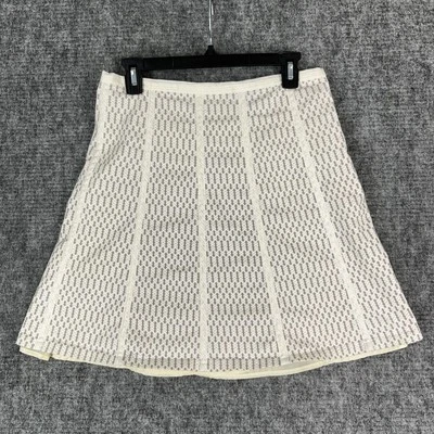 Proenza Schouler Skirt 7 Womens Beige Target Bell Flare Lined Stretch Bottoms - Image 1 of 4