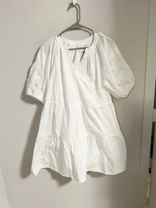 Velvet By Graham & Spencer XS Cotton Boho Dress Womens Off White Pullover - Picture 1 of 10