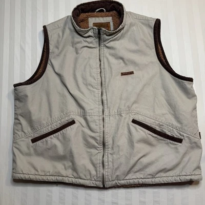 Chaleco Wrangler Hero Para Hombres Talla 2XL Lona Forrado Sherpa Cremallera Completa Borde Pana Foto 1 de 4